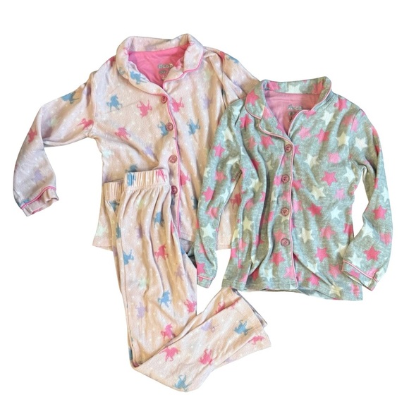 Sleep On It Girls Fleece Pajama Sets Unicorn Star Print Size Small 7/8 - Picture 1 of 7
